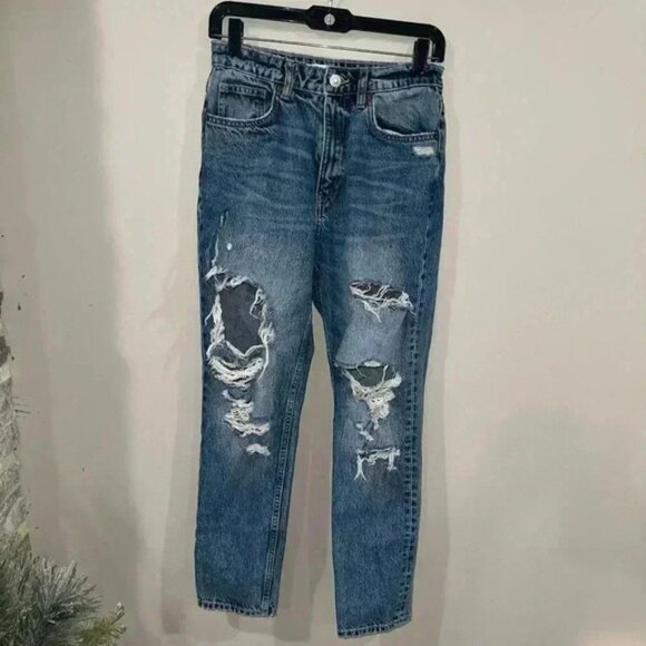 Women’s Zara Ripped Jeans Size 4 - Picture 1 of 9